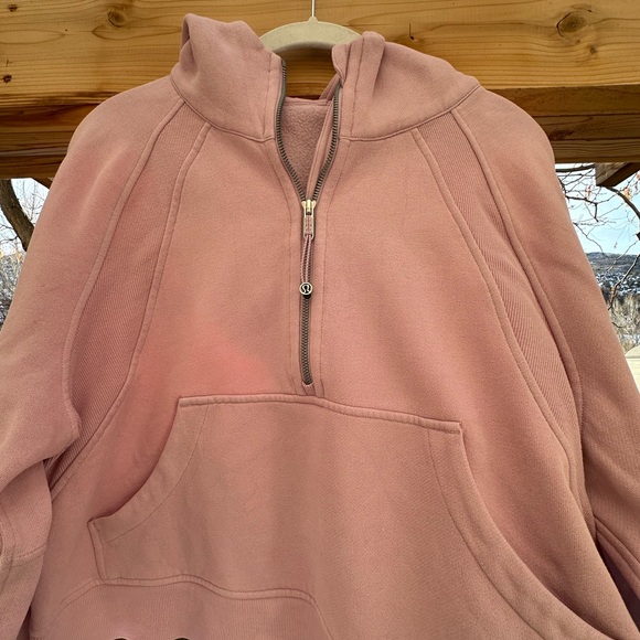 Lululemon Dusty Rose Pink Purple Scuba 1/2 Cup Hoodie Sweatshirt M/L - Picture 16 of 16